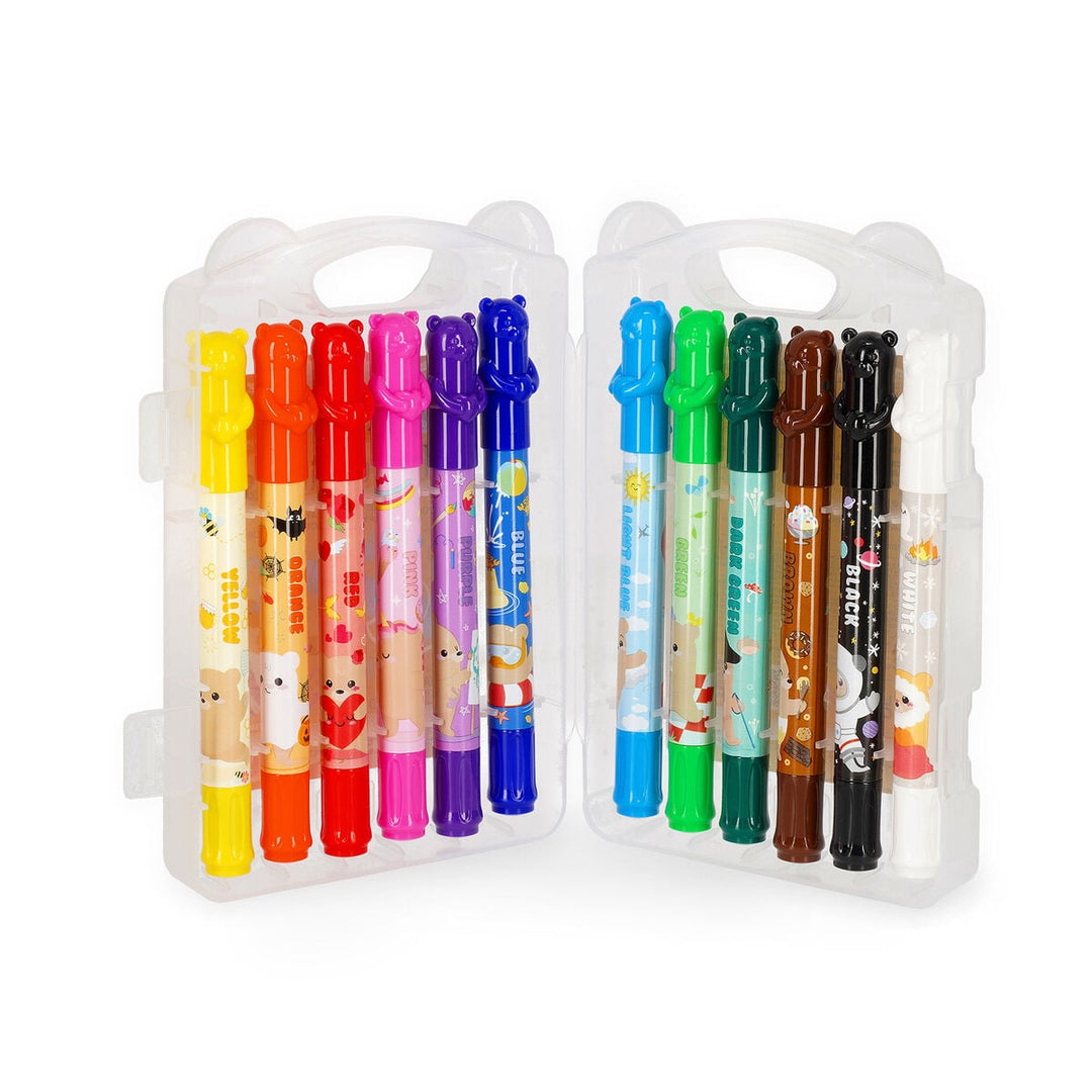 Set de 12 Ceras Giratorias - Teddy Friends