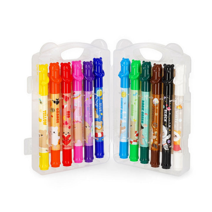 Set de 12 Ceras Giratorias - Teddy Friends