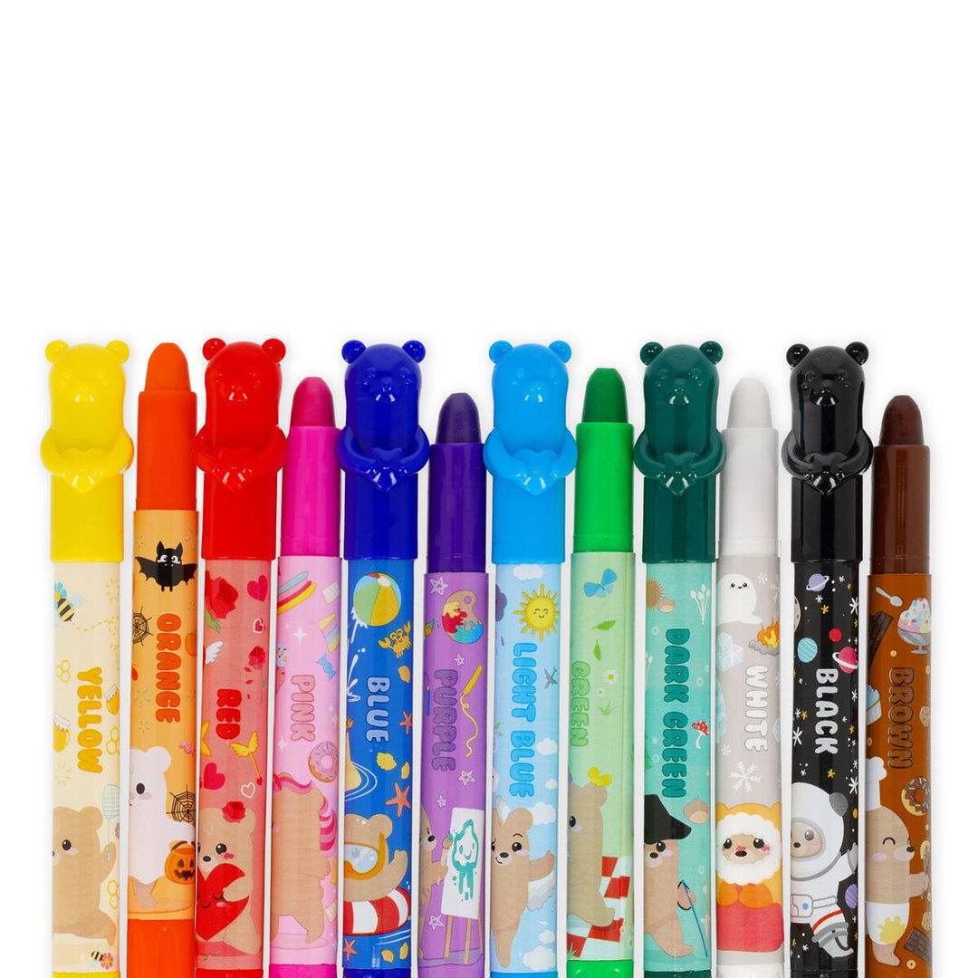 Set de 12 Ceras Giratorias - Teddy Friends