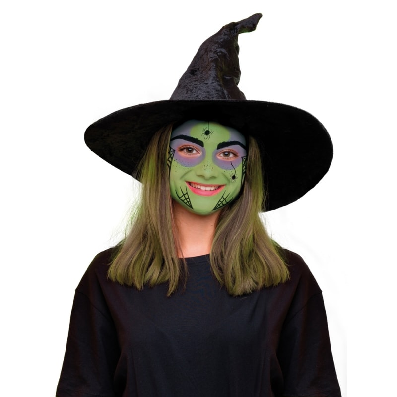 Set de caracterización aqua make up bruja. Color violeta, verde y negro