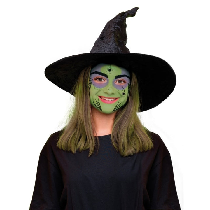 Set de caracterización aqua make up bruja. Color violeta, verde y negro