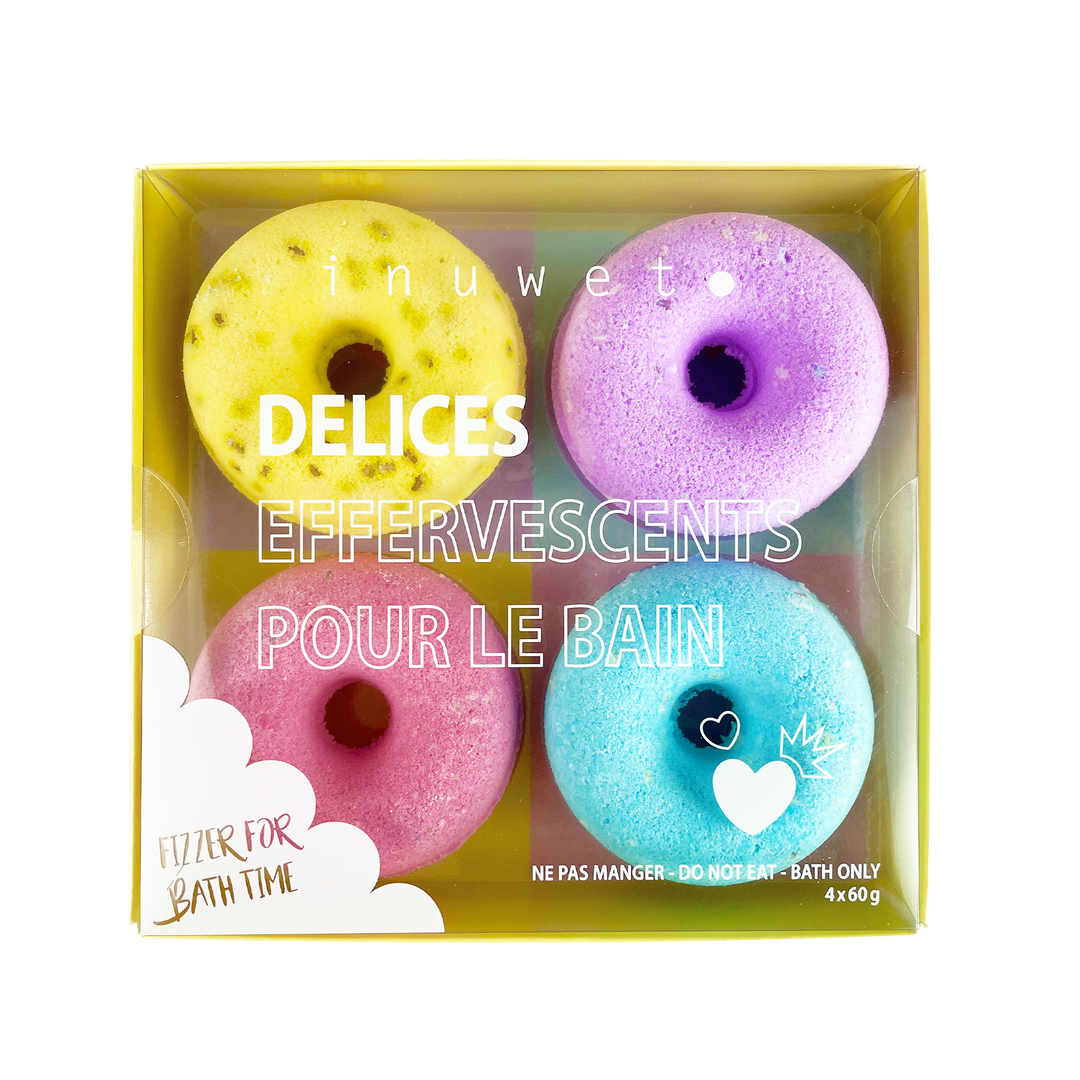 Bombas de baños : Caja 4 donuts efervescentes