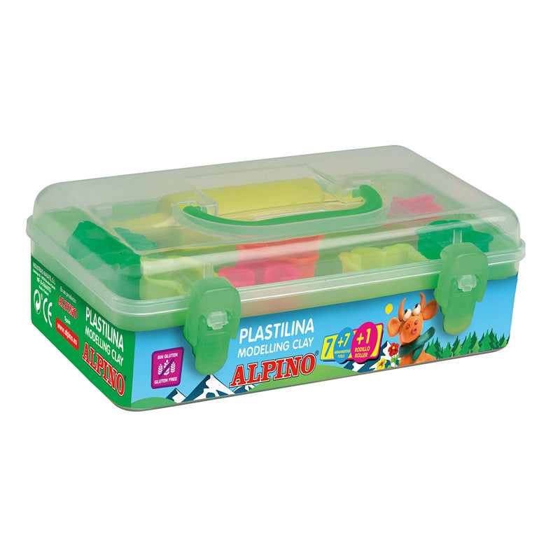 Kit plastilina Alpino 7 col. 90 grs.7 herramientas+rodillo