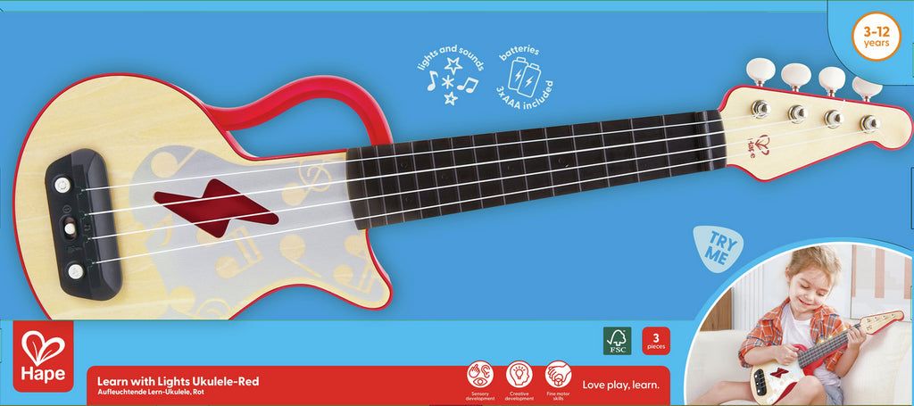 Aprende Ukelele con Luces - Rojo