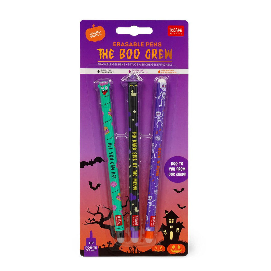 Set de 3 Bolígrafos de Gel Borrables - The Boo Crew - Erasable Pen - Halloween
