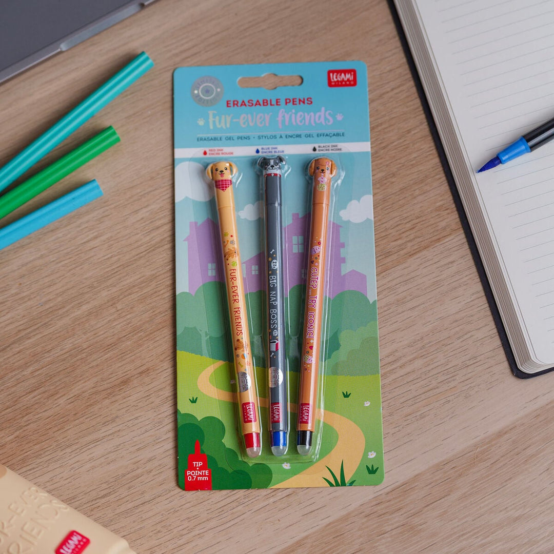 Set de 3 Bolígrafos de Gel Borrables - Erasable Pen - Fur-ever Friends