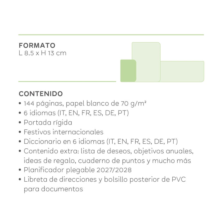 Agenda Semanal de 12 Meses Small Con Espiral 2027 - Daisy
