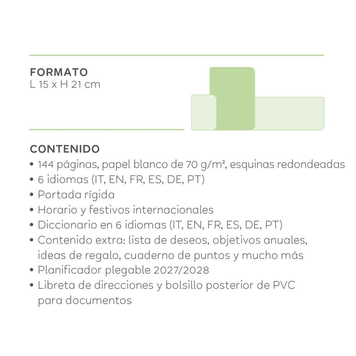 Agenda Semanal de 12 Meses Large con Espiral 2027 - Kitty Bubble Tea