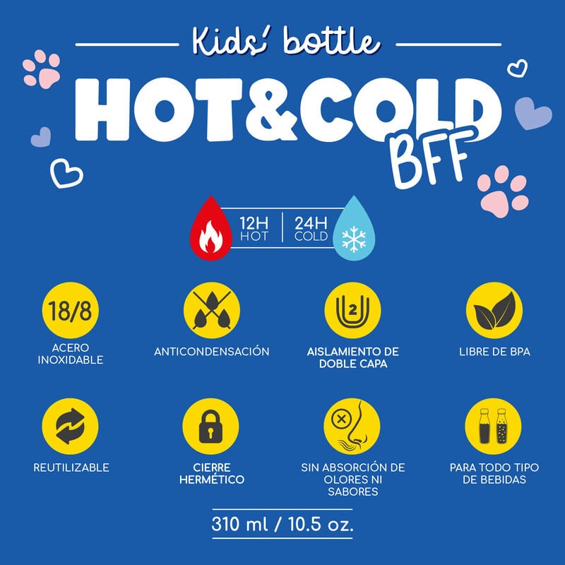 Cantimplora Térmica para Niños - Hot&Cold BFF - Kitty