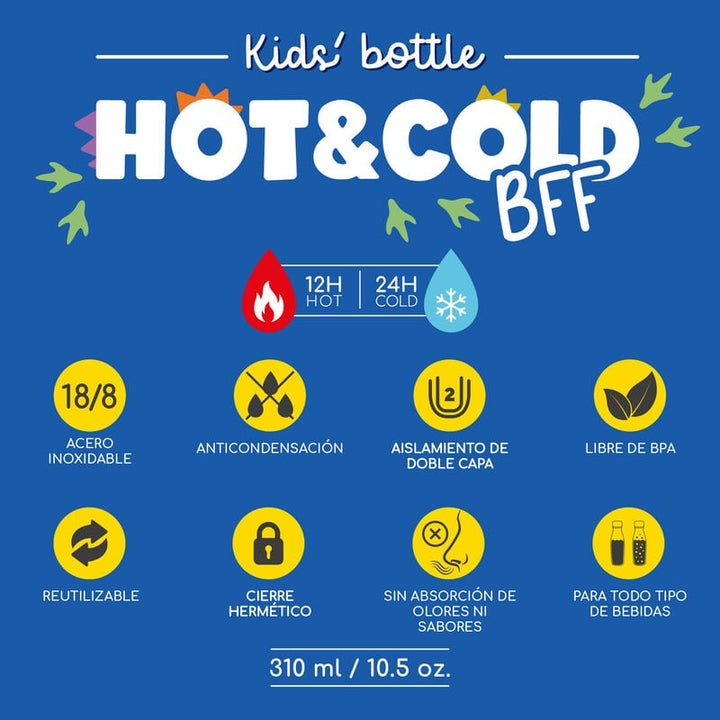 Cantimplora Térmica para Niños - Hot&Cold BFF - Dino
