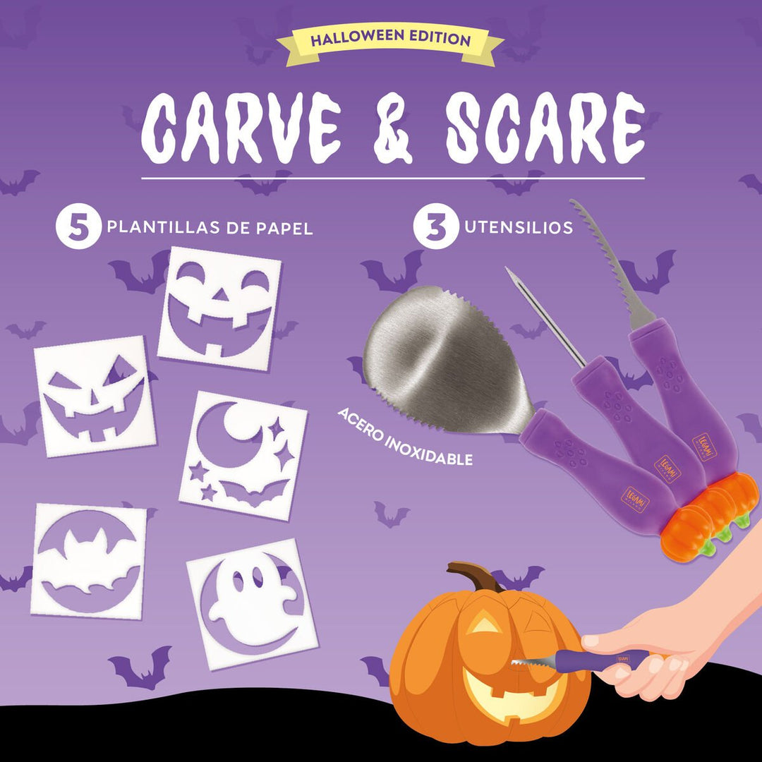 Kit para Tallar Calabazas de Halloween - Carve & Scare - Halloween