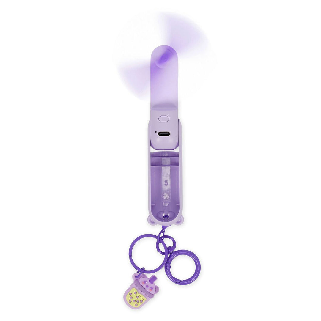Mini ventilador - ventilador recargable portátil - Teddy Bear - Lilac