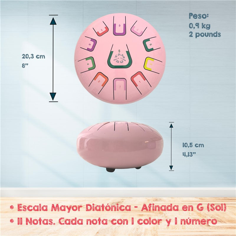 Tambú 8" 11 notas - Rosa
