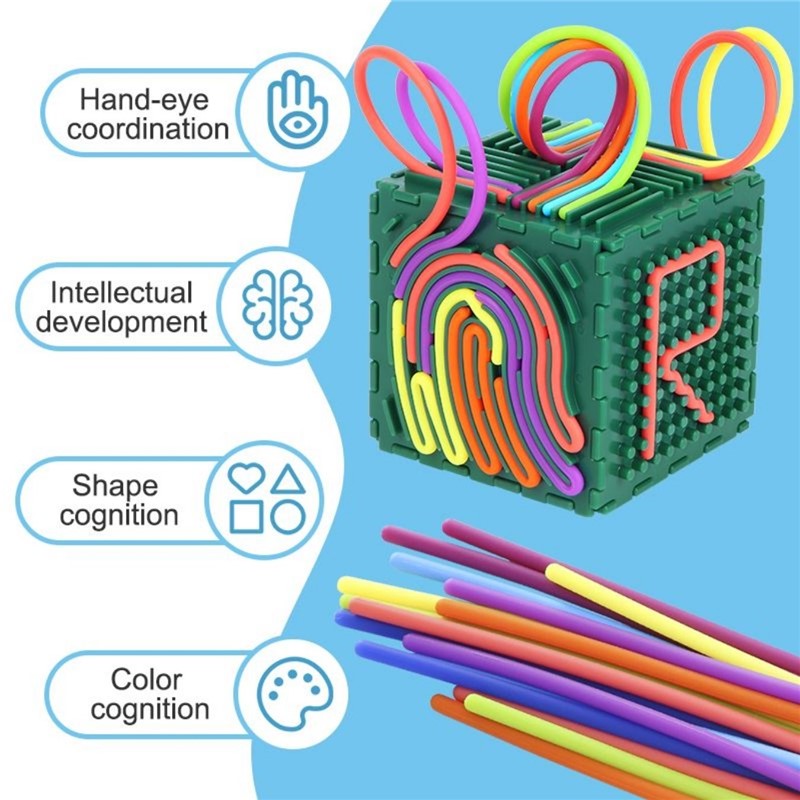 Cubo sensorial para motricidad fina y concentración