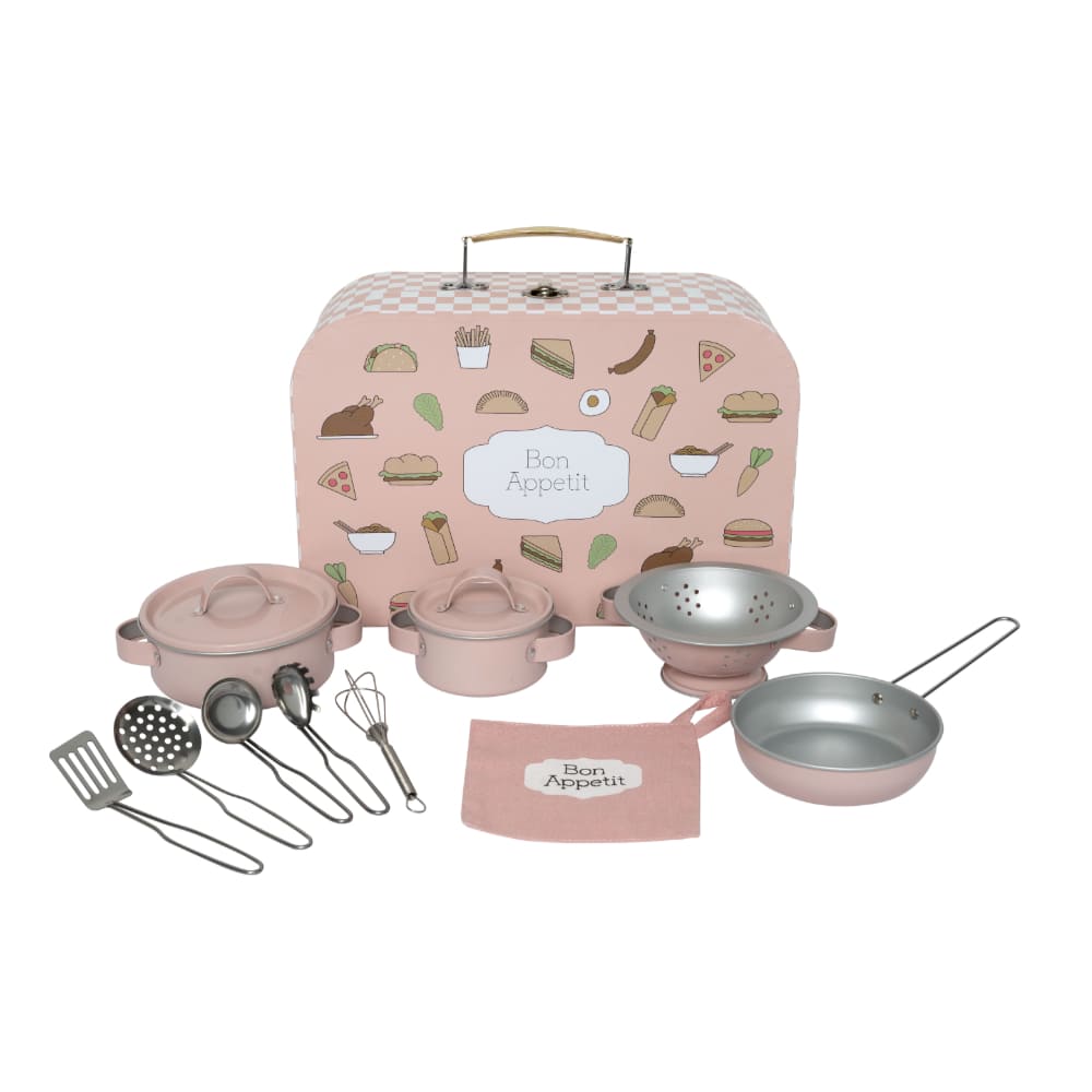 Maletín set accesorios cocina rosa