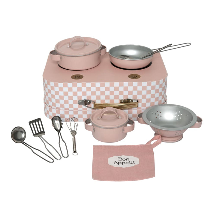 Maletín set accesorios cocina rosa