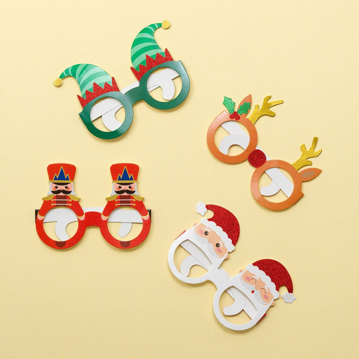 Set de 8 gafas navideñas de papel