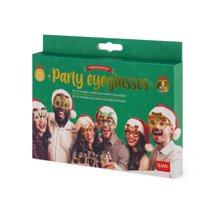 Set de 8 gafas navideñas de papel