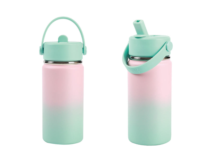 Botella Térmica 400 ml con asa sombreada rosa/verde azulado