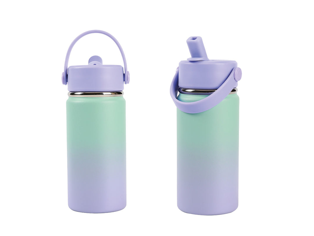 Botella Térmica 400 ml con asa sombreada verde azulado/lila