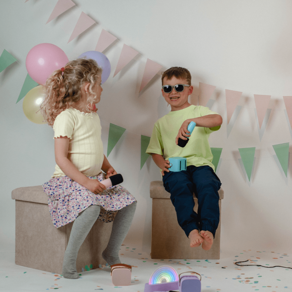 Karaoke – Altavoz Bluetooth con micrófono - Rosa