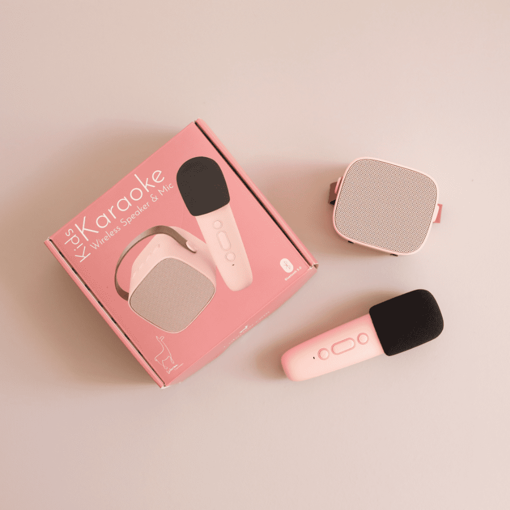 Karaoke – Altavoz Bluetooth con micrófono - Rosa