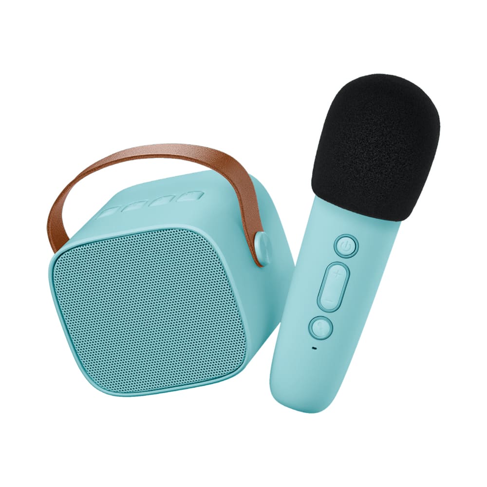 Karaoke – Altavoz Bluetooth con micrófono azul