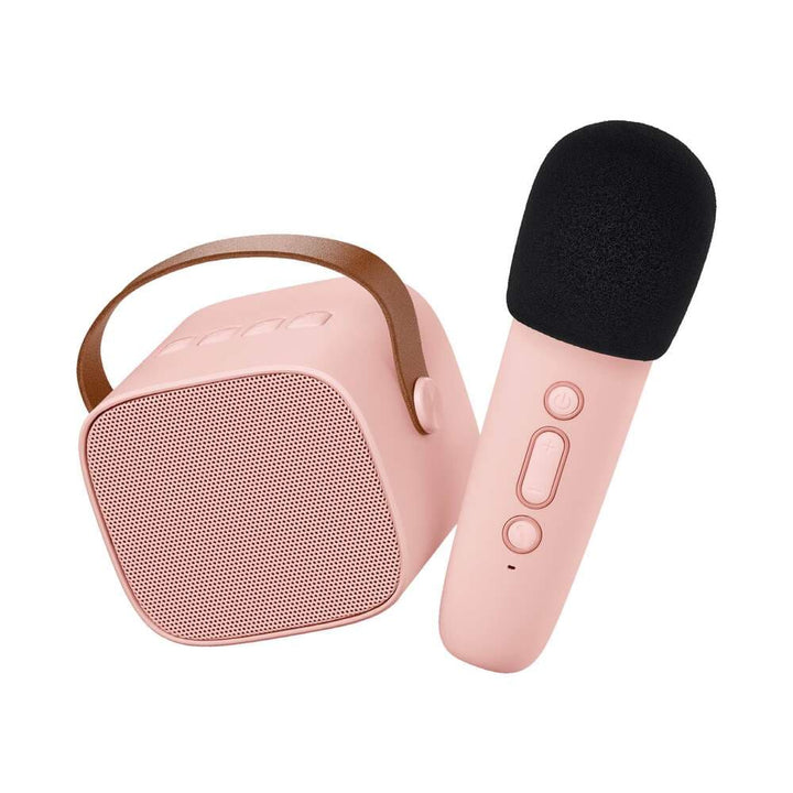 Karaoke – Altavoz Bluetooth con micrófono rosa