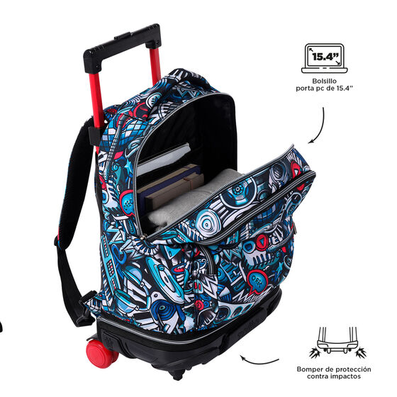 Mochila escolar con ruedas desmontable Tiza - Musika
