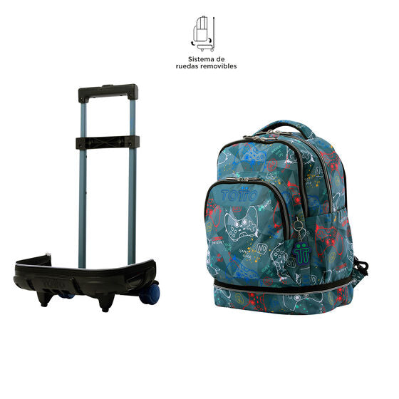 Mochila escolar con ruedas desmontable Tiza - Sticks