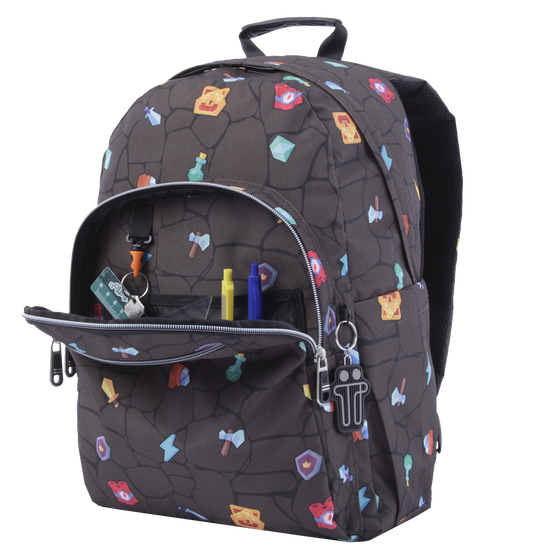 Mochila escolar adaptable a carro - Acuareles - Videojuegos