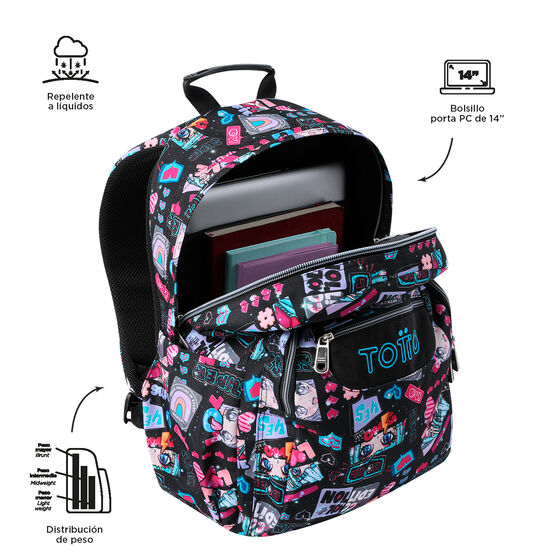 Mochila escolar adaptable a carro - Acuareles - Misato