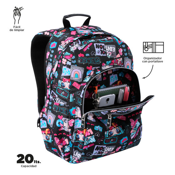 Mochila escolar adaptable a carro - Acuareles - Misato