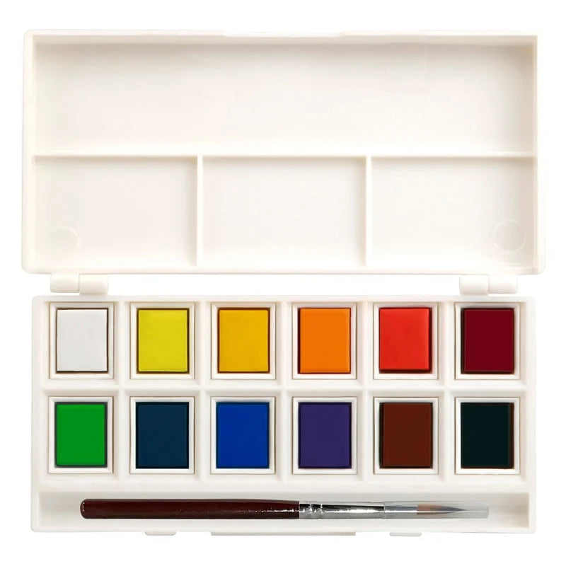 Estuche 12 acuarelas con pincel