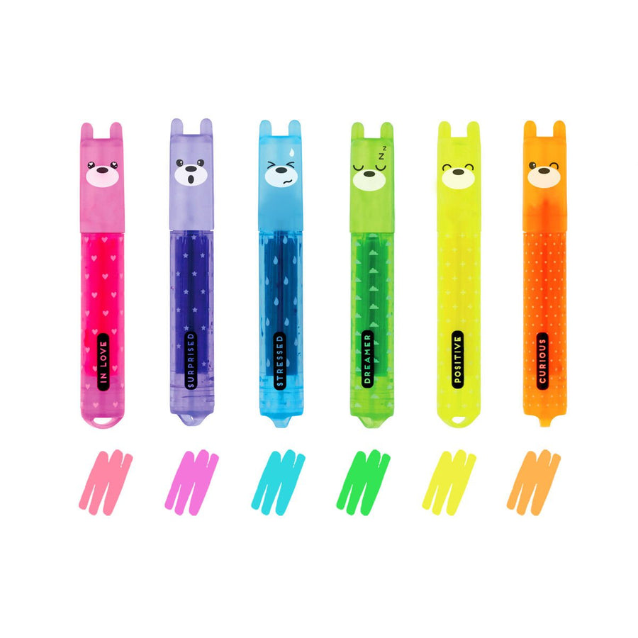 Set de 6 Mini Subrayadores - Teddy's Mood
