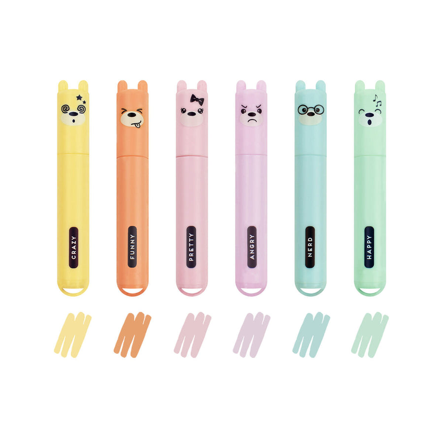 Set de 6 Mini Subrayadores - Teddy's Style