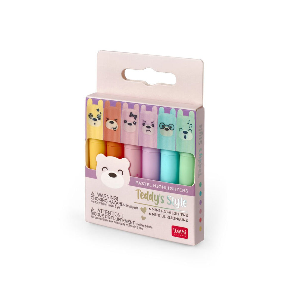 Set de 6 Mini Subrayadores - Teddy's Style