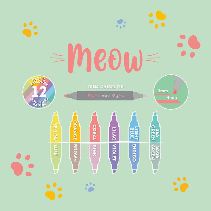 Set de 6 Subrayadores Pastel - Meow