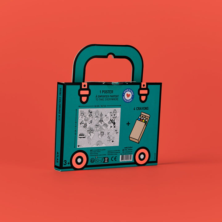 Mini Pocket Omy Atlas Para Colorear + 4 Lapices Color