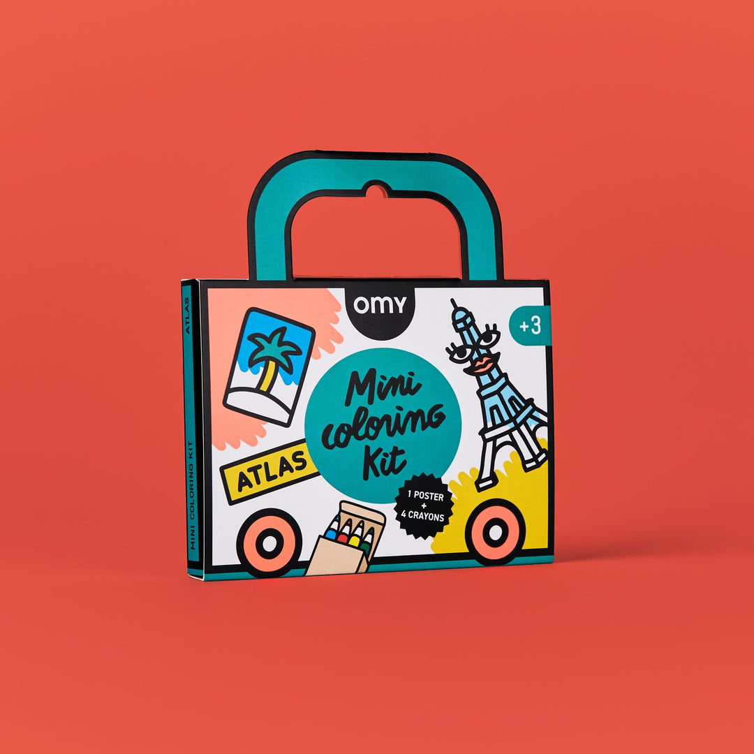 Mini Pocket Omy Atlas Para Colorear + 4 Lapices Color