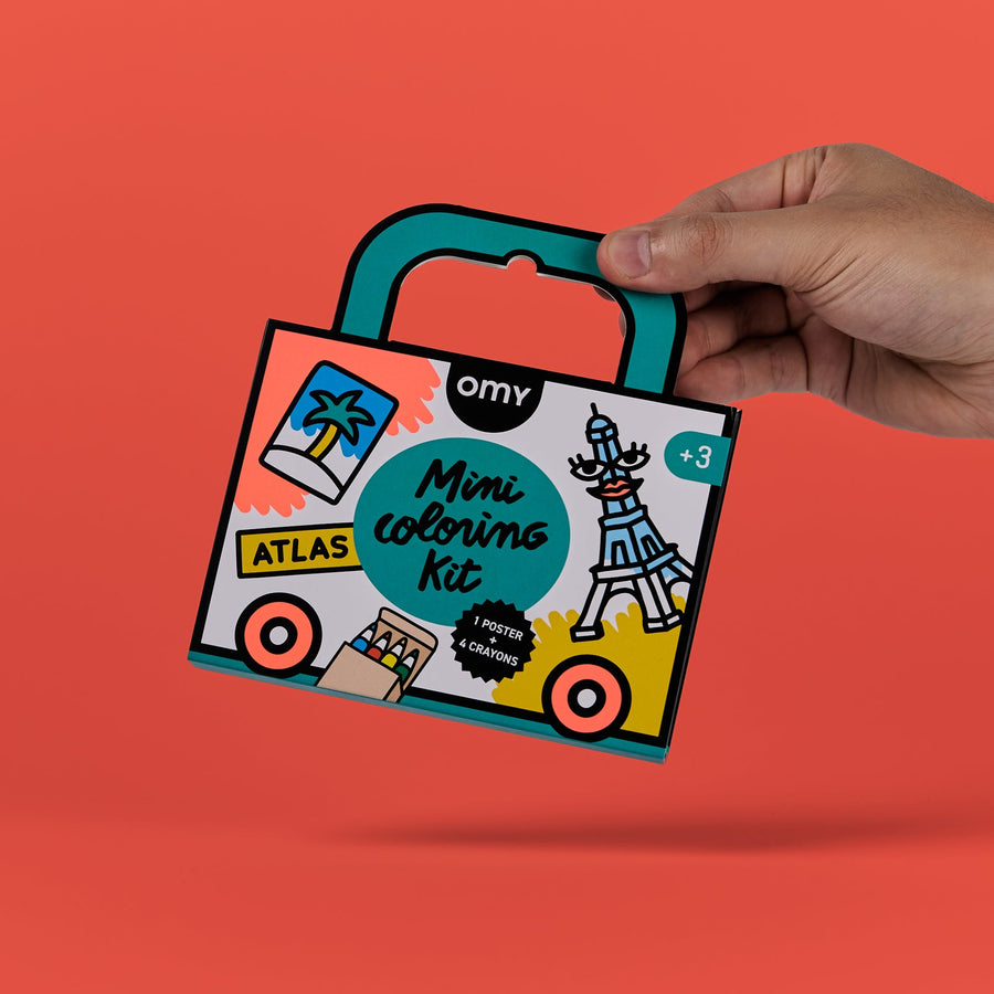 Mini Pocket Omy Atlas Para Colorear + 4 Lapices Color