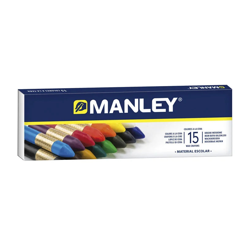 Estuche 15 ceras Manley, colores surtidos