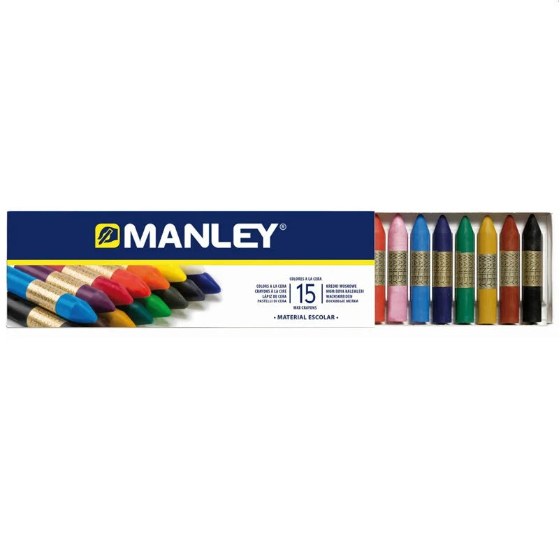 Estuche 15 ceras Manley, colores surtidos