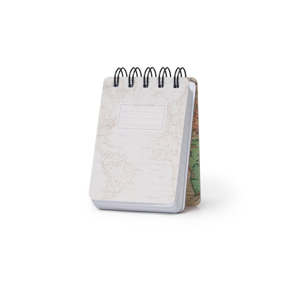 Cuaderno a Rayas con Portada Rígida Ilustrada - Travel Map - Bloc de Notas - Con Espiral