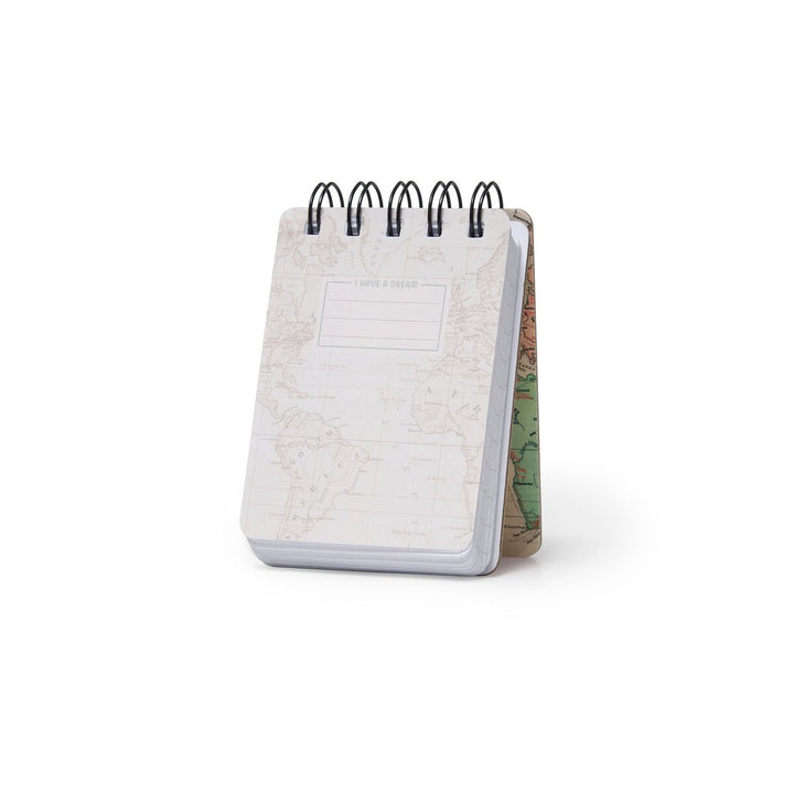Cuaderno a Rayas con Portada Rígida Ilustrada - Travel Map - Bloc de Notas - Con Espiral