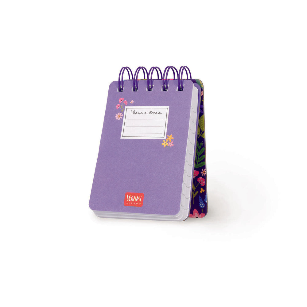 Cuaderno a Rayas con Portada Rígida Ilustrada - Flowers - Bloc de Notas - Con Espiral