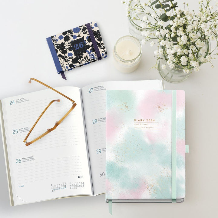 Agenda pocket S/V cat black&blue 26