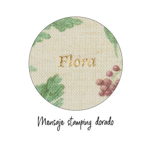 Logbook Liso Fabric Botanical Flora burdeos