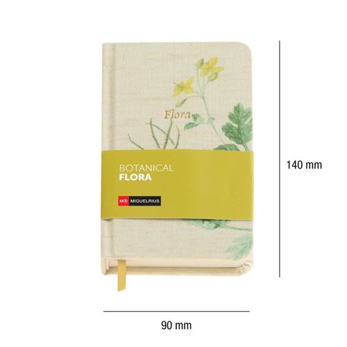 Logbook Liso Fabric Botanical Flora Ocre