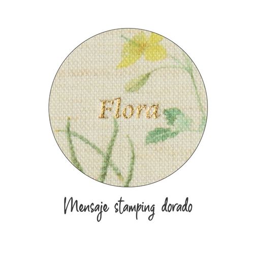 Logbook Liso Fabric Botanical Flora Ocre